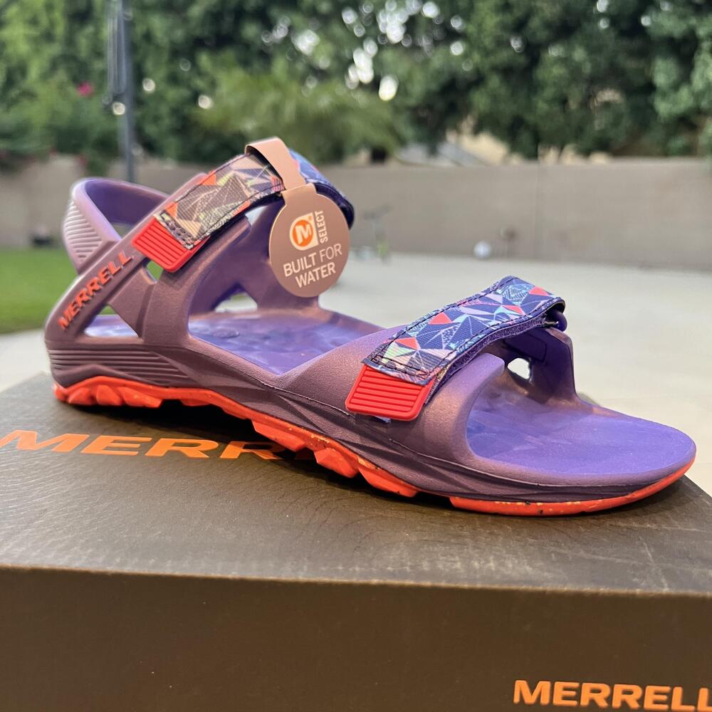 Merrell Hydro Drift Shoes Girls Size 7M Purple Water Sandals New Box Hook Loop